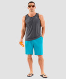 men's lightweight back reflective tank in dark gray - matching outfits view