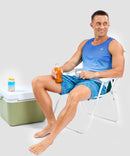 men's lightweight back reflective tank in gradient blue white - matching outfits view