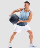 men's lightweight back reflective tank in gradient gray blue - matching outfits view