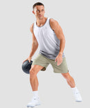 men's lightweight back reflective tank in gradient white gray - matching outfits view
