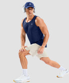men's lightweight back reflective tank in navy - matching outfits view