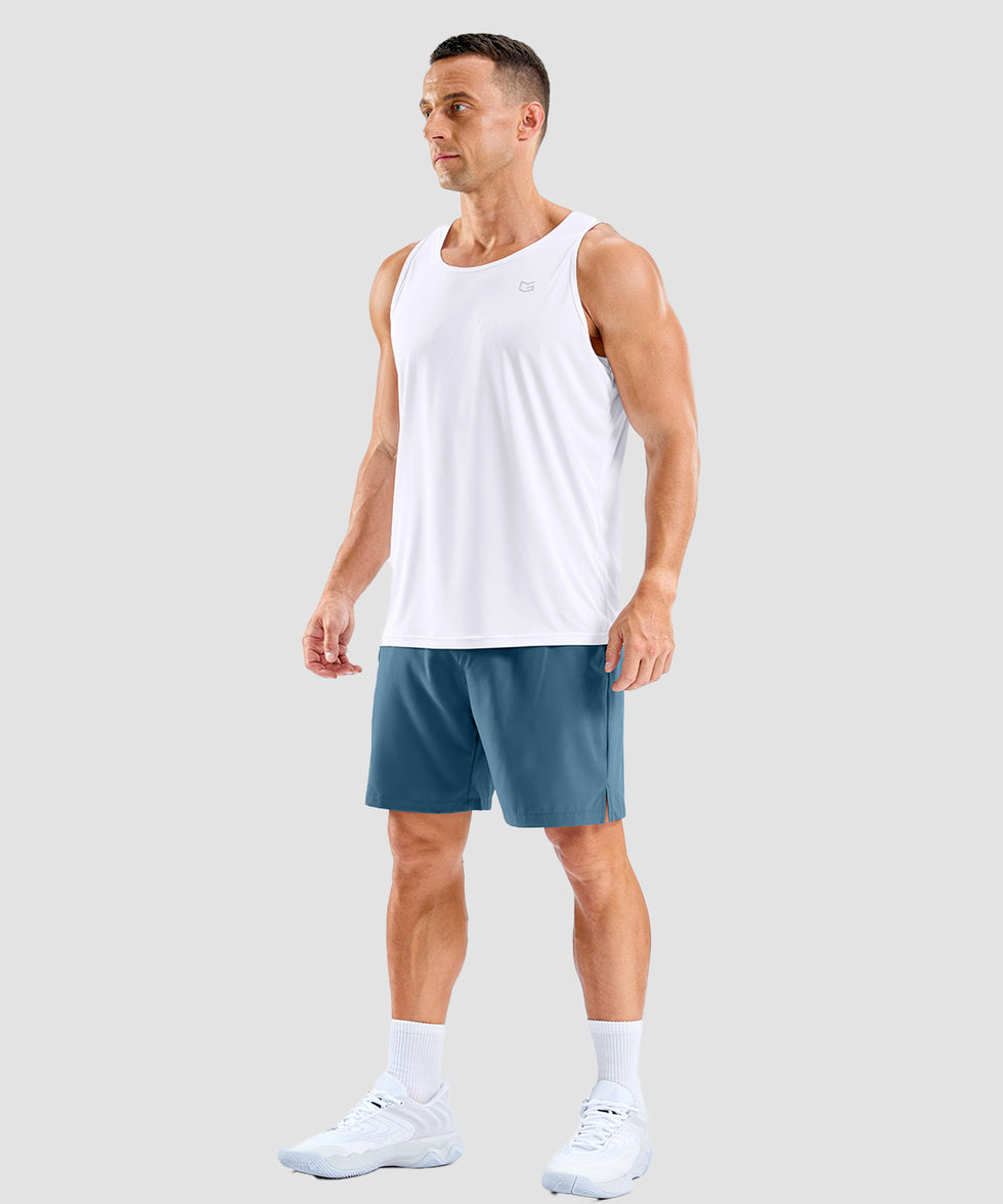 men's lightweight back reflective tank in white - matching outfits view