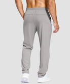 men's lightweight pocketed sweatpants in bright gray - back view