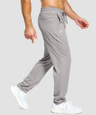 men's lightweight pocketed sweatpants in bright gray - side view