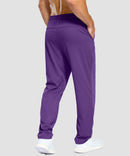 men's lightweight pocketed sweatpants in deep purple - back view