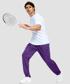 men's lightweight pocketed sweatpants in deep purple - matching outfits view