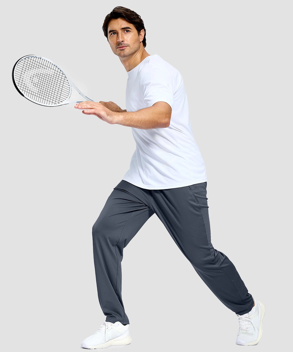 men's lightweight pocketed sweatpants in dusty blue - matching outfits view
