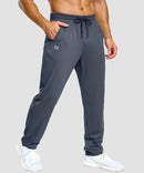 men's lightweight pocketed sweatpants in dusty blue - pocket detail