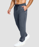 men's lightweight pocketed sweatpants in dusty blue - side view