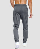 men's lightweight pocketed sweatpants in heather light gray - back view