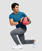 men's lightweight pocketed sweatpants in heather light gray - matching outfits view