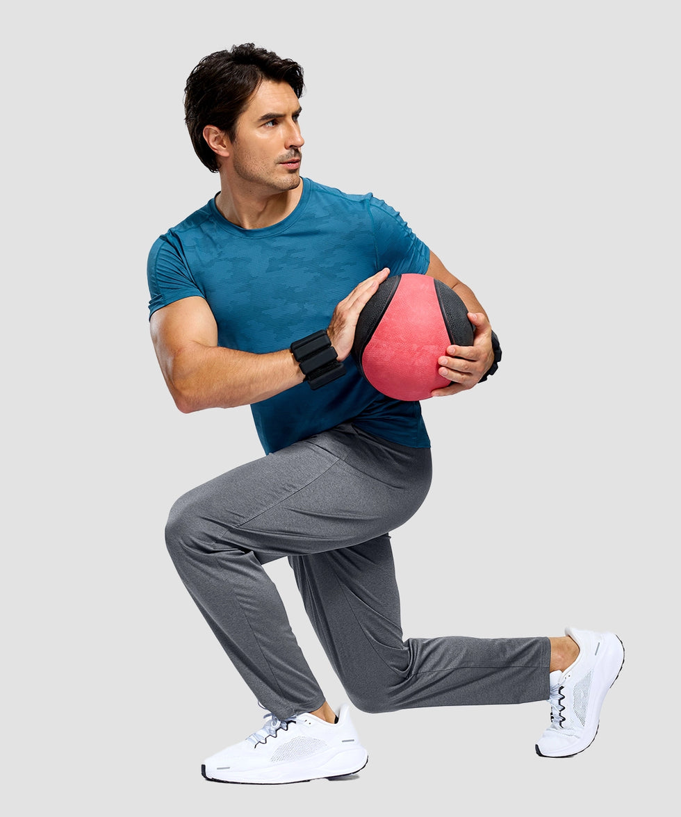 men's lightweight pocketed sweatpants in heather light gray - matching outfits view