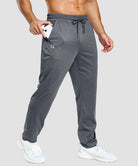 men's lightweight pocketed sweatpants in heather light gray - pocket detail