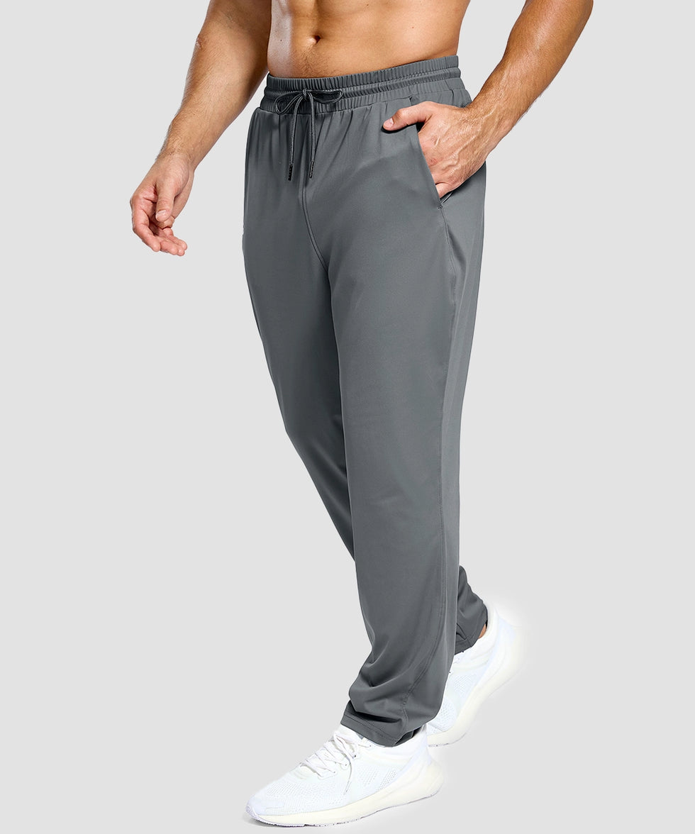 men's lightweight pocketed sweatpants in iron gray - side view