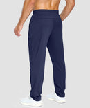 men's lightweight pocketed sweatpants in navy - back view