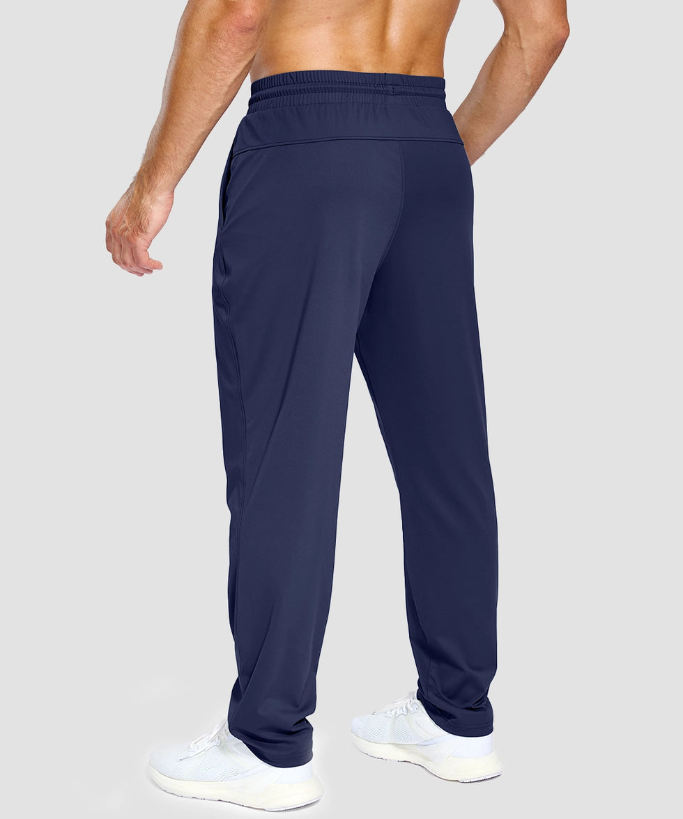 men's lightweight pocketed sweatpants in navy - back view