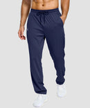 men's lightweight pocketed sweatpants in navy - front view