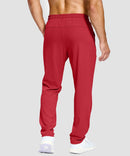 men's lightweight pocketed sweatpants in red - back view