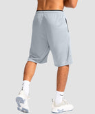 men's lightweight with zipper pockets short 11'' in bright gray - back view