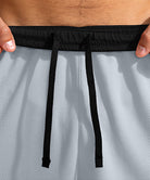 men's lightweight with zipper pockets short 11'' in bright gray - waistband detail view