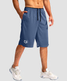 men's lightweight with zipper pockets short 11'' in dusty blue - side view