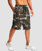men's lightweight with zipper pockets short 11'' in green camo - side view