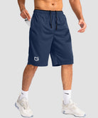 men's lightweight with zipper pockets short 11'' in navy - side view