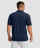 men's line print dry fit golf polo in navy lines - back view