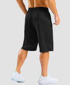 men's mesh side slit short 11'' in black - back view