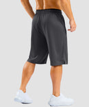 men's mesh side slit short 11'' in dark gray - back view
