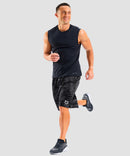 men's mesh side slit short 11'' in gray camo - matching outfits view