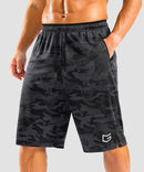 men's mesh side slit short 11'' in gray camo - pocket detail view