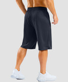 men's mesh side slit short 11'' in navy - back view
