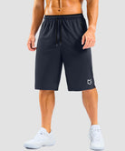 men's mesh side slit short 11'' in navy - front view