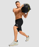 men's mesh side slit short 9'' in black - side view