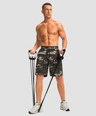 men's mesh side slit short 9'' in green camo - matching outfits view