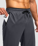 men's mesh zip pockets sweatpants in dark gray black - pocket detail