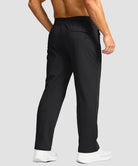 men's mid-rise fleece-lined track pants in black - back view