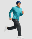 men's mid-rise fleece-lined track pants in dark gray - matching outfits view
