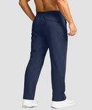 men's mid-rise fleece-lined track pants in navy - back view