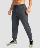 men's mid-rise thermal ankle-length joggers in dark gray - side view