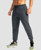 men's mid-rise thermal ankle-length joggers in dark gray - side view