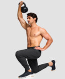 men's mid-rise with pockets stretchy joggers in black - matching outfits view