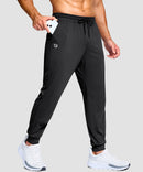 men's mid-rise with pockets stretchy joggers in black - pocket detail