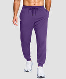 men's mid-rise with pockets stretchy joggers in deep purple - pocket detail