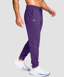 men's mid-rise with pockets stretchy joggers in deep purple - side view