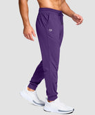 men's mid-rise with pockets stretchy joggers in deep purple - side view