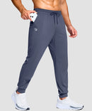 men's mid-rise with pockets stretchy joggers in dusty blue - pocket detail