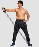 men's mid-rise with pockets stretchy joggers in gray camo - matching outfits view