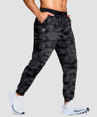 men's mid-rise with pockets stretchy joggers in gray camo - pocket detail